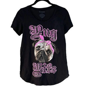 PUG LIFE Scoop Neck Street Style T Shirt - small